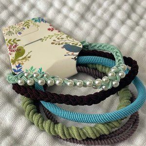 New!  5 pack Assorted Friendship Bracelet Hairties